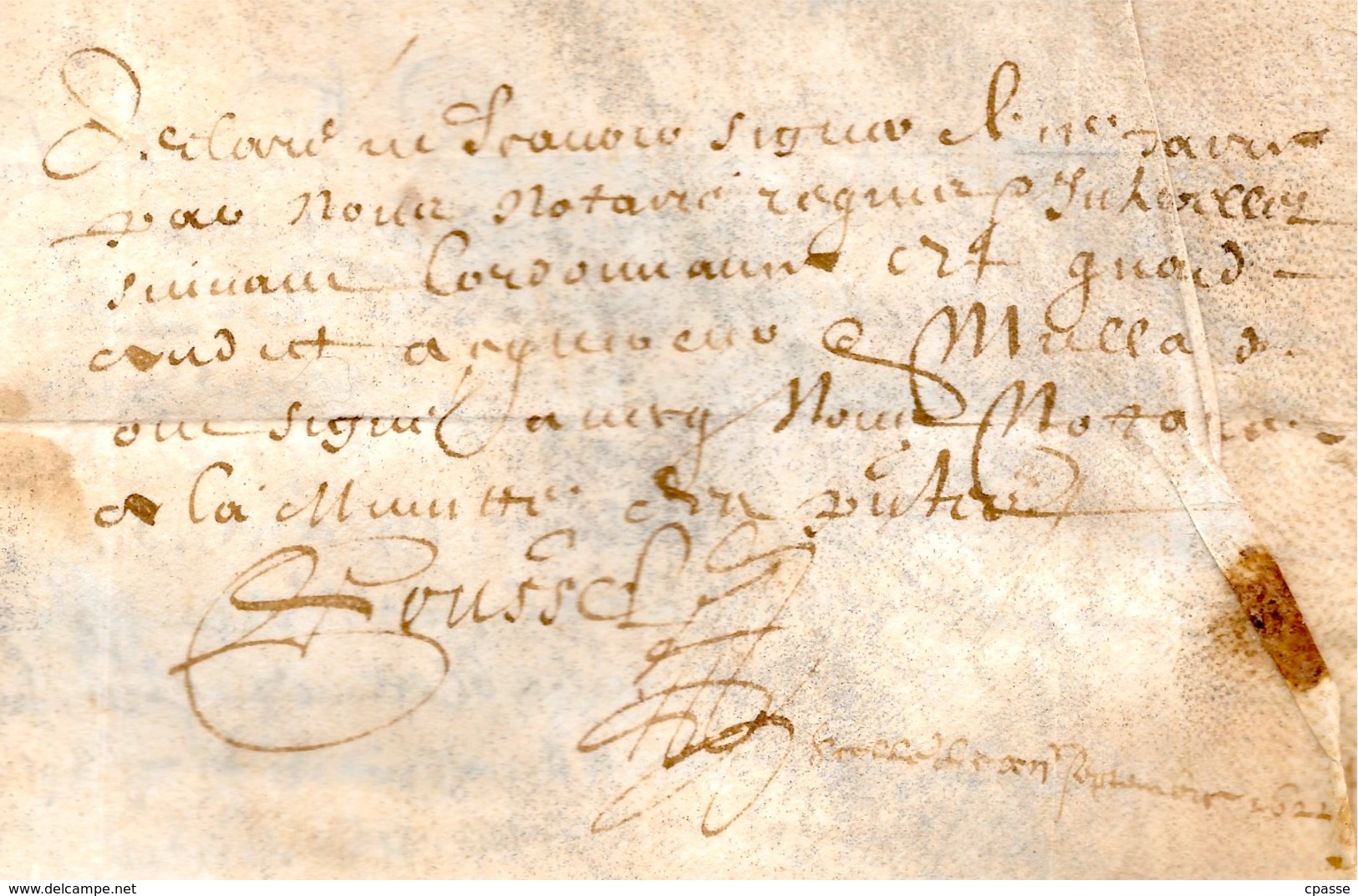 En l'état MANUSCRIT de 1622 à décrypter