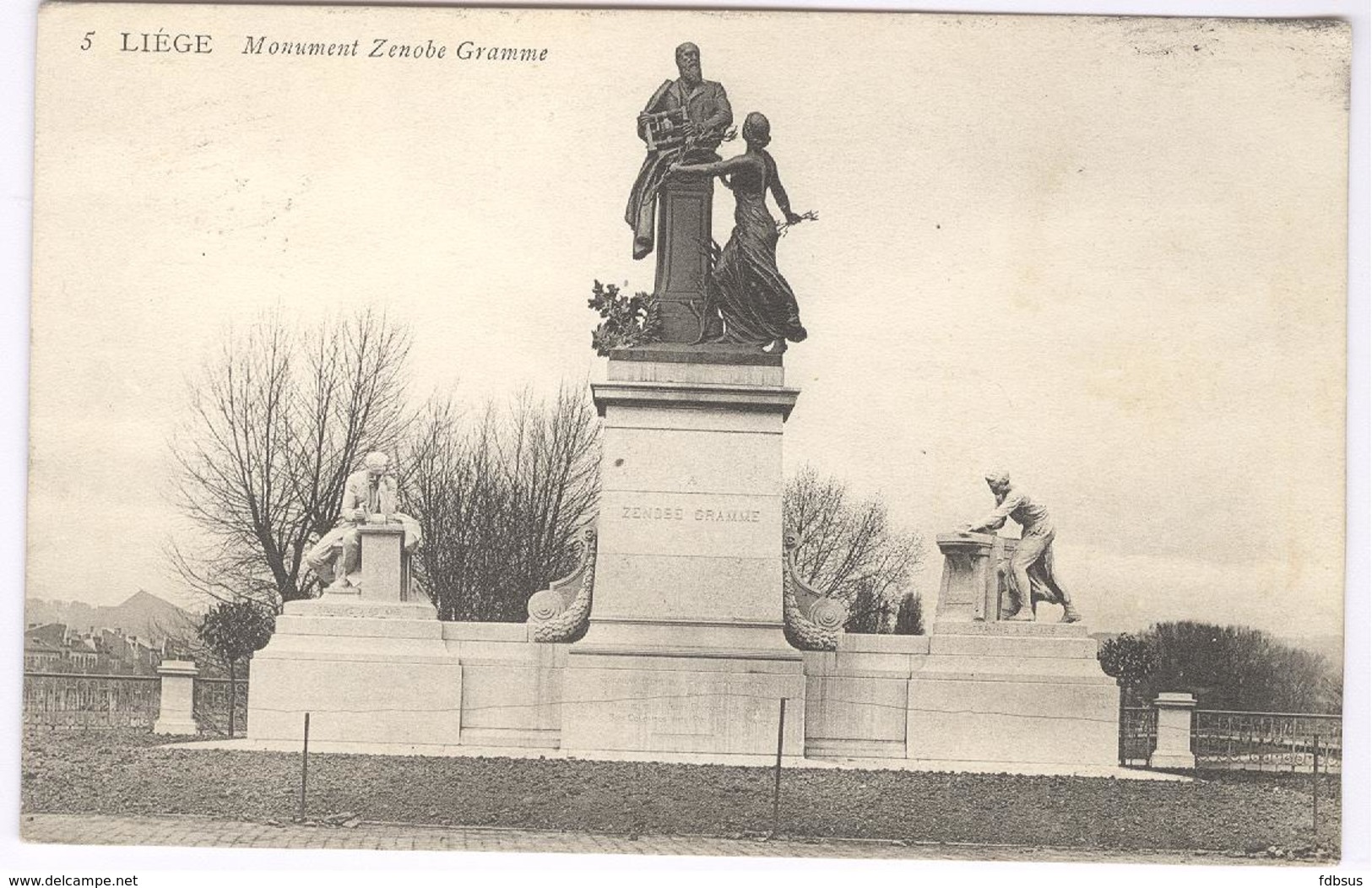 1910 Nr 5 Liége Monument De Zenobe Gramme - Carte Vers France - Lüttich