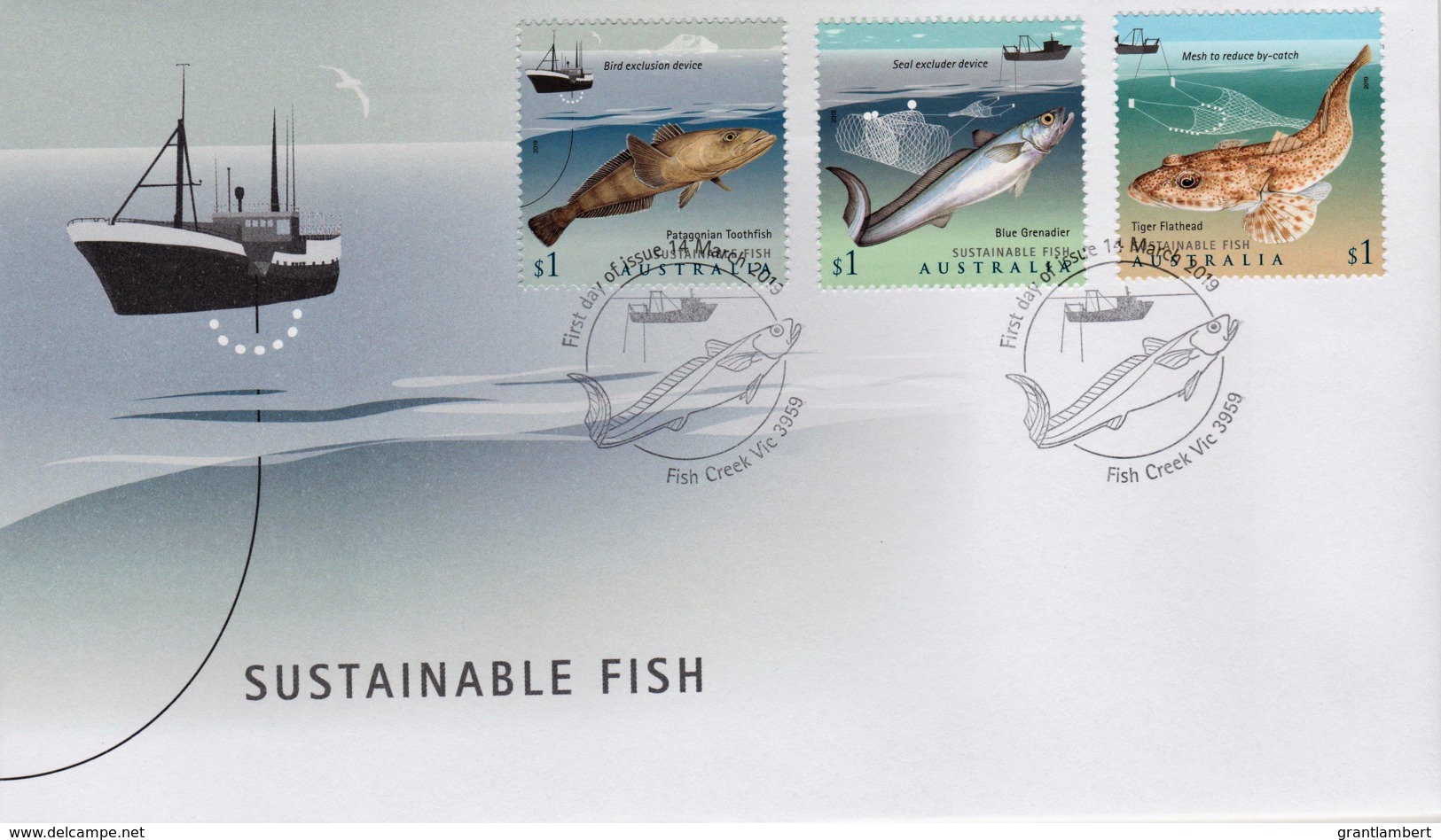 Australia 2019 Sustainable Fish FDC - Premiers Jours (FDC)