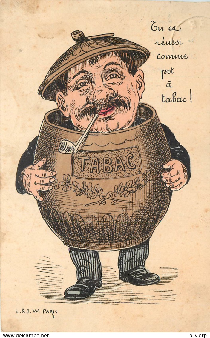 Thème Tabac - Fantaisie Homme - Pot à Tabac - Hommes