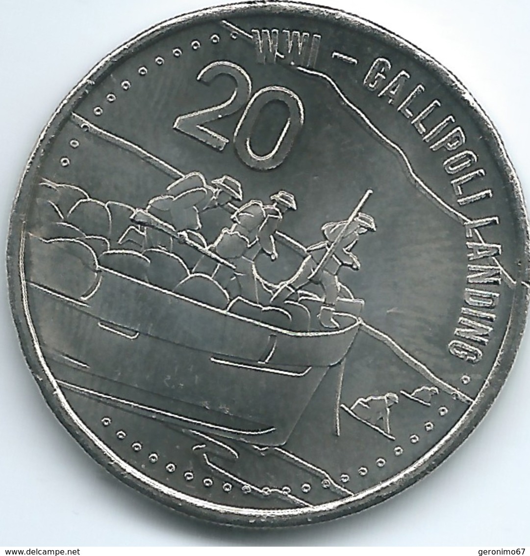 Australia - Elizabeth II - 20 Cents - 2015 - Gallipoli Landing - 20 Cents