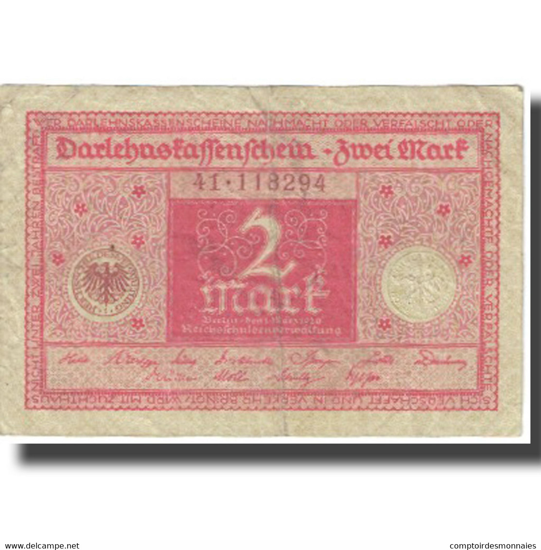 Billet, Allemagne, 2 Mark, 1920, 1920-03-01, KM:60, TTB - 2 Rentenmark