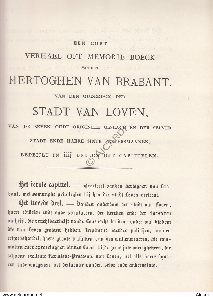 LEUVEN De Geschiedenis Van Leuven 1593-1594 - Willem Boonen - Ed. Van Even - Drukkerij Vanbiesem-Fonteyn 1880 - Antiguos