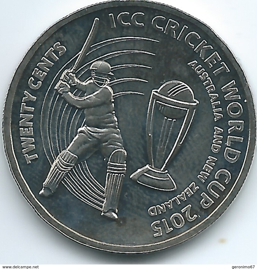 Australia - Elizabeth II - 20 Cents - 2015 - ICC Cricket World Cup - Only 50,000 Minted - 20 Cents