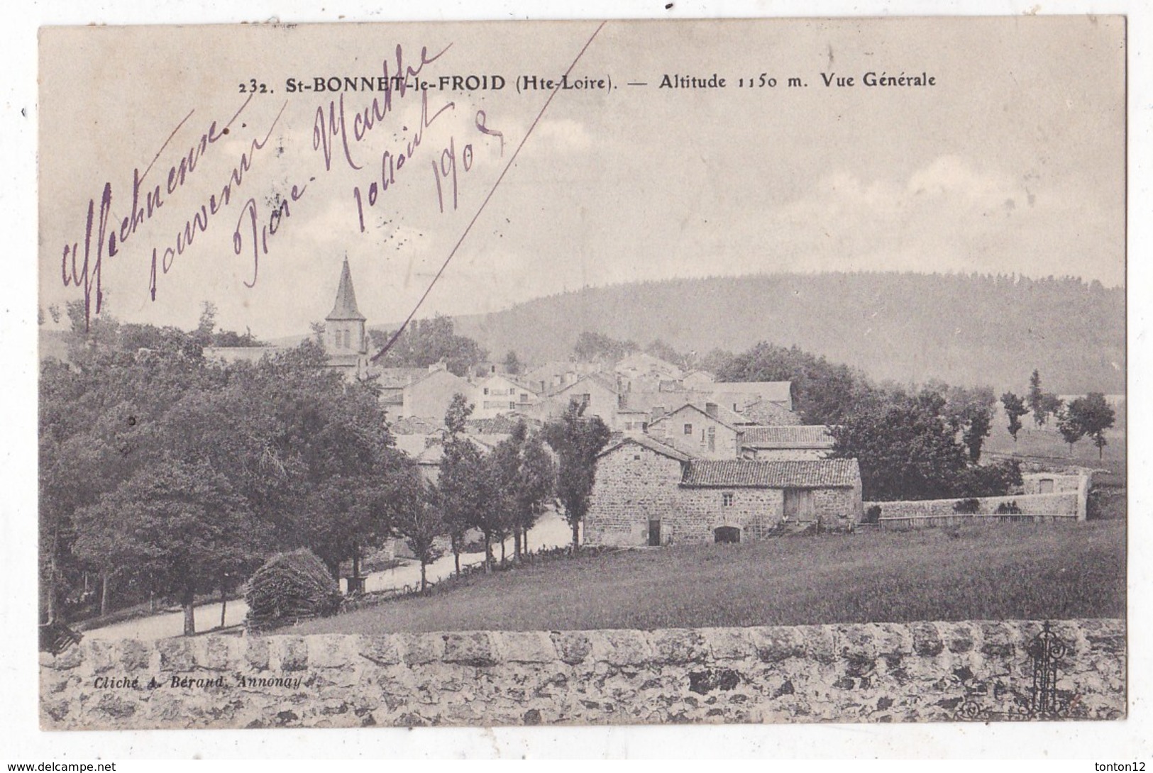 Carte Postale St Bonnet Du Froid Vue Générale - Altri & Non Classificati