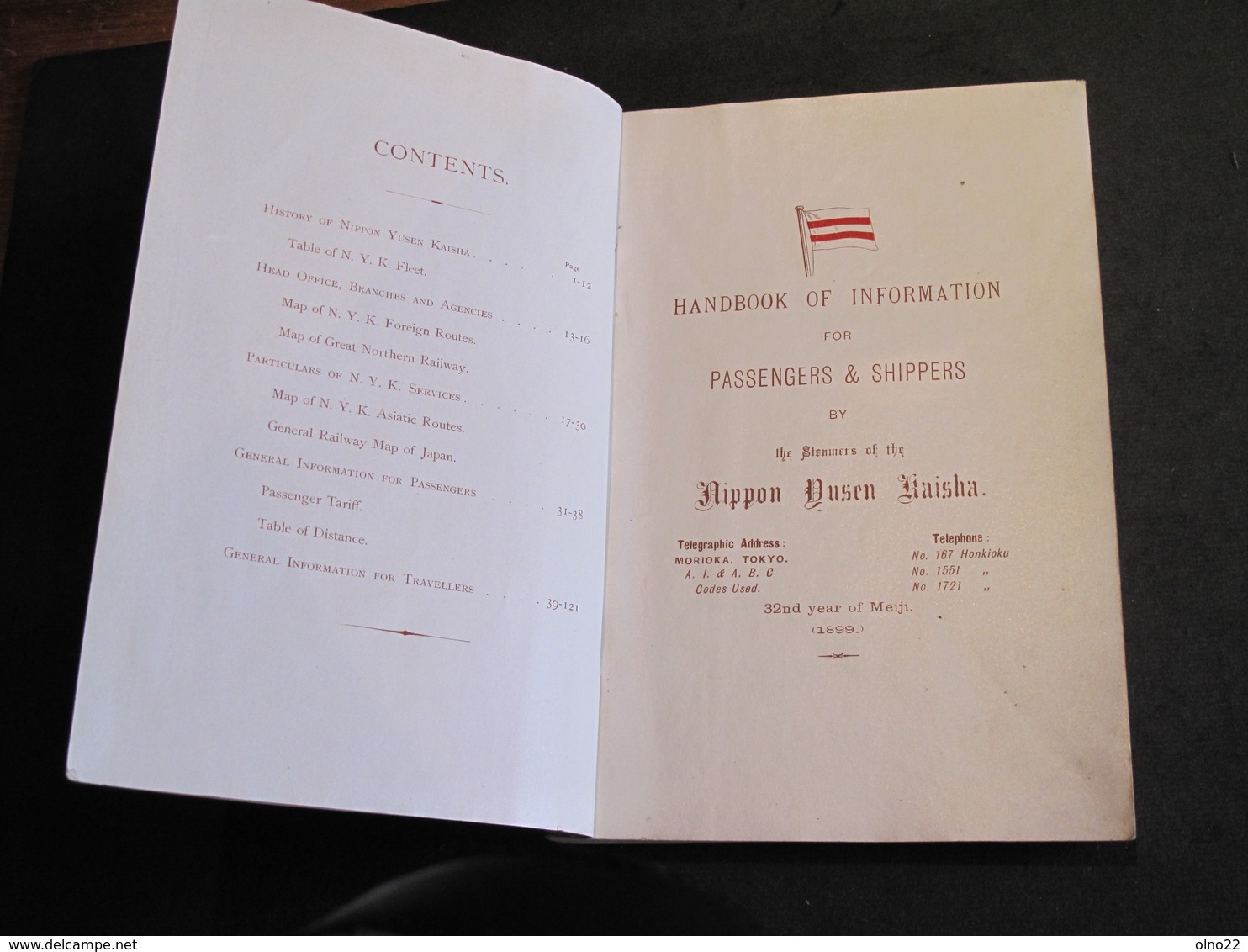 NIPPON YUSEN KAISHA - Handbook Of Information For Shippers & Passengers - 1899 - 121pp + Annexes - Asien