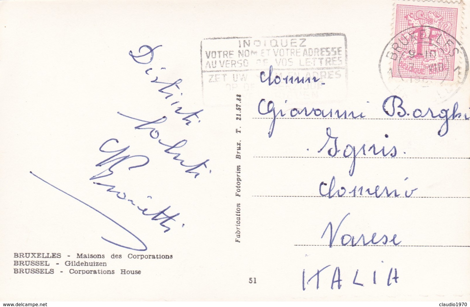 CARTOLINA - POSTCARD - BELGIO -  BRUXELLES - MAISONS DES CORPORATIONS - Altri & Non Classificati