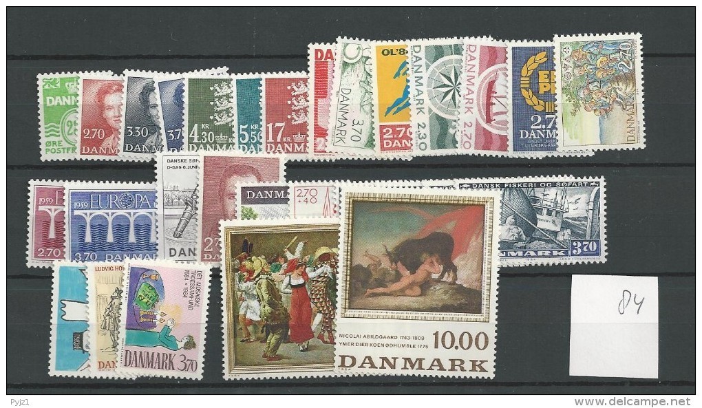 1984 MNH Denmark, Dänemark, Year Complete According To Michel, Postfris - Annate Complete