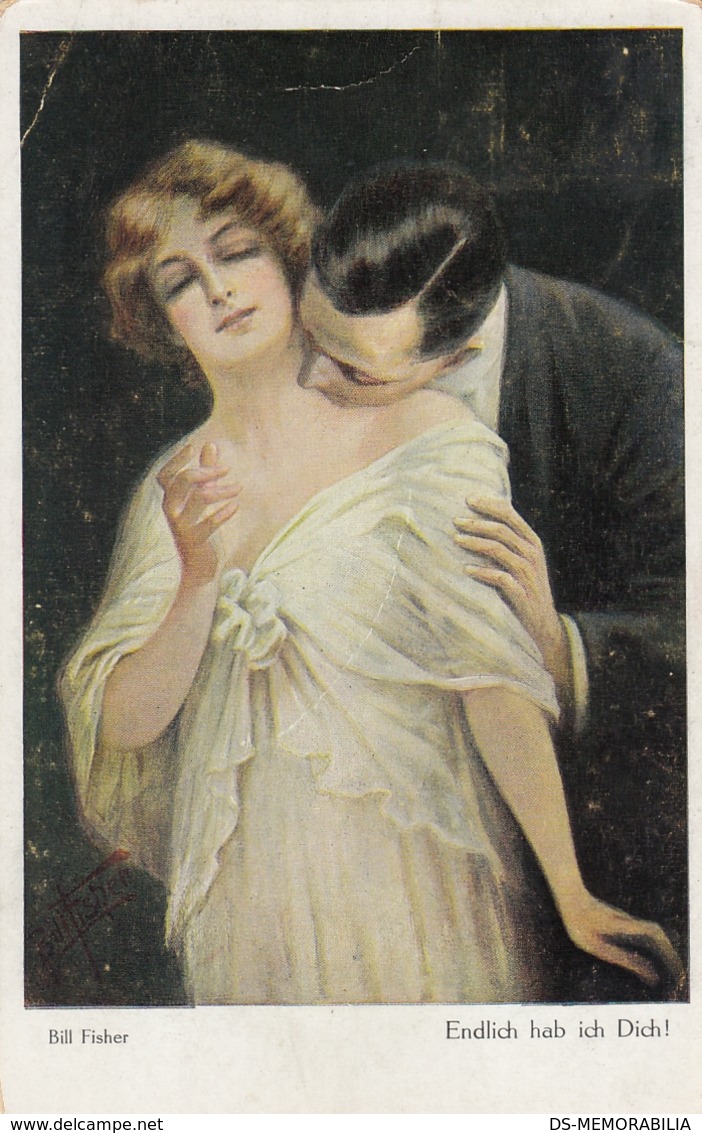 Bill Fisher - Romantic Couple Kissing , Endlich Hab Ich Dich ! 1919 - Fisher, Bill