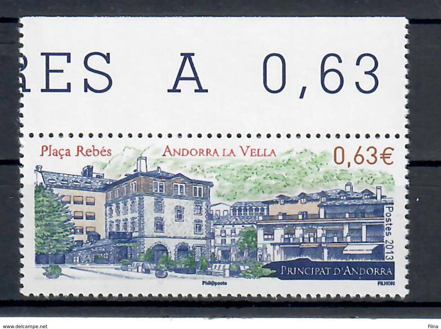 ANDORRA FRANCESE 2013 - TURISTICA - ANDORRA LA VELLA  - MNH ** - Nuovi