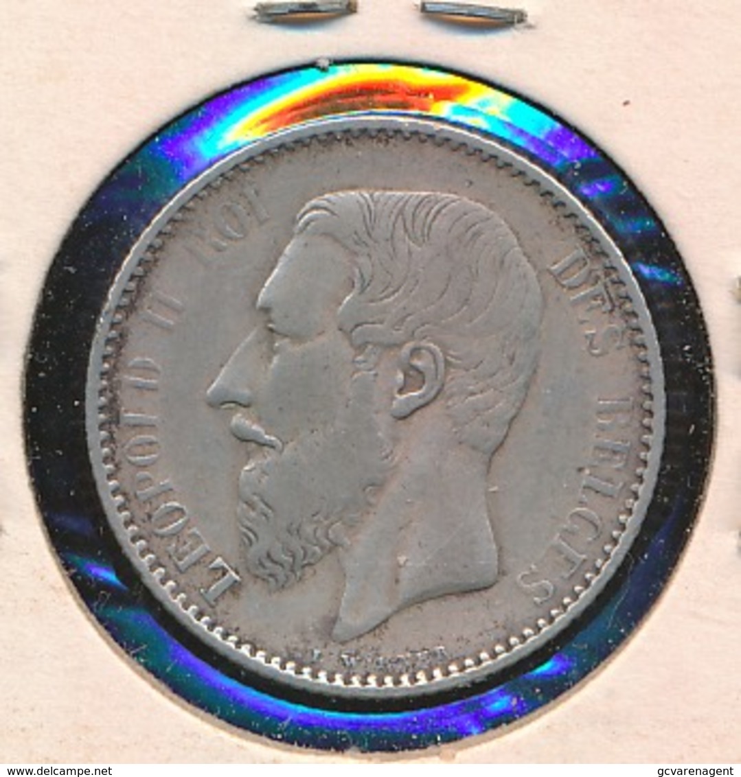 BELGIE LEOPOLD II   1 F 1881  PRACHTIGE STAAT 4 SCANS - 1 Franc