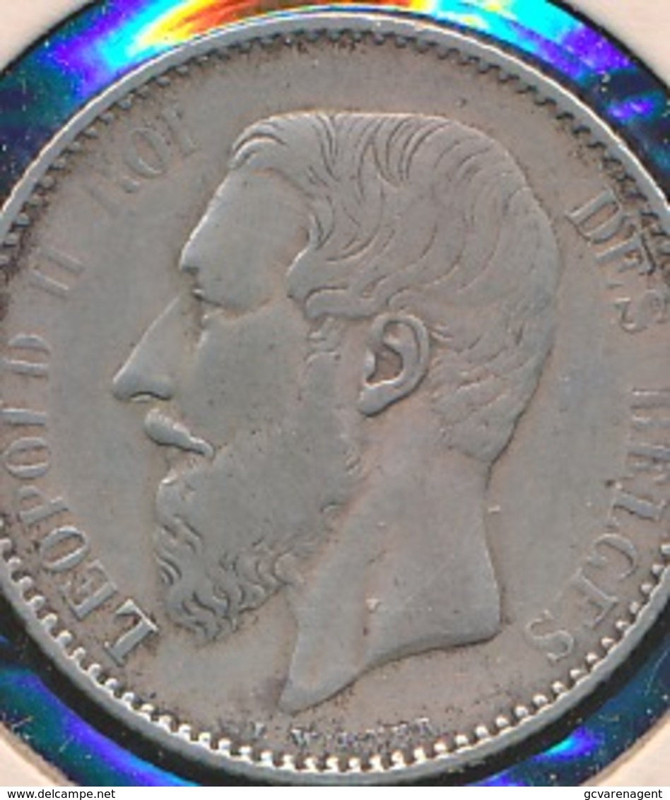 BELGIE LEOPOLD II   1 F 1881  PRACHTIGE STAAT 4 SCANS - 1 Franc