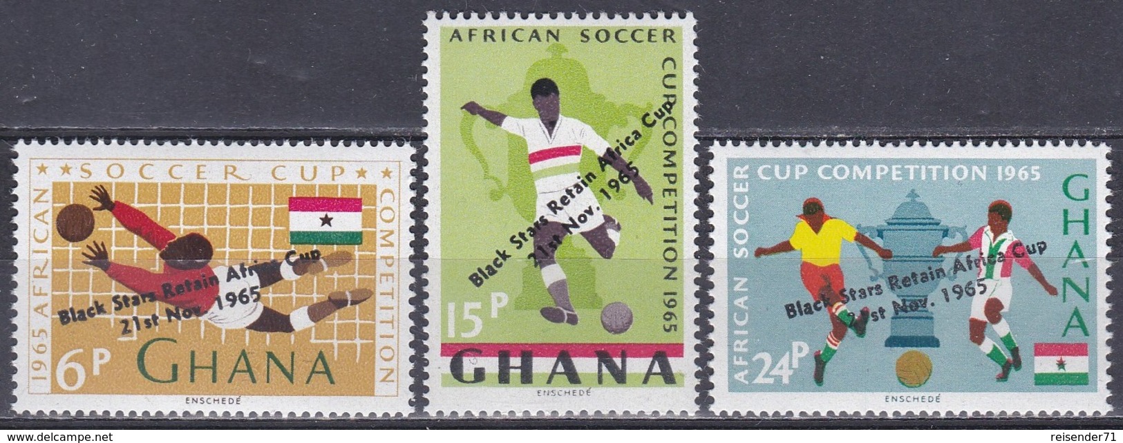 Ghana 1965 Sport Spiele Fußball Football Soccer Afrika Africa Cup Black Stars Fahnen Flaggen Flags, Mi. 250-2 ** - Ghana (1957-...)