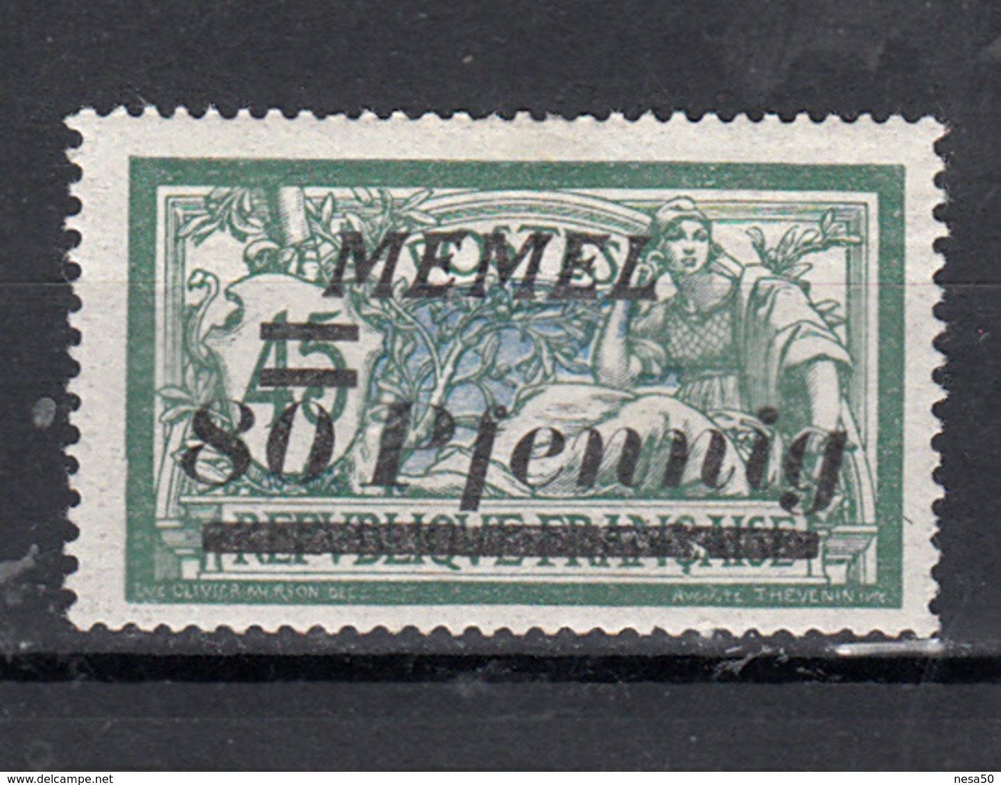Duitse Rijk Gebied Memel 1920 Mi Nr 25  Waarde 80 Op 45, Met Plakker - Unused Stamps