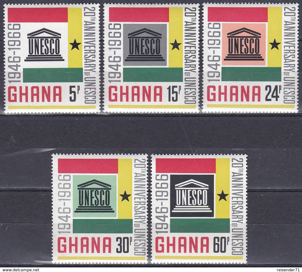 Ghana 1966 Organisationen UNO ONU UNESCO Kultur Culture Wissenschaft Science Bildung Education, Mi. 274-8 ** - Ghana (1957-...)