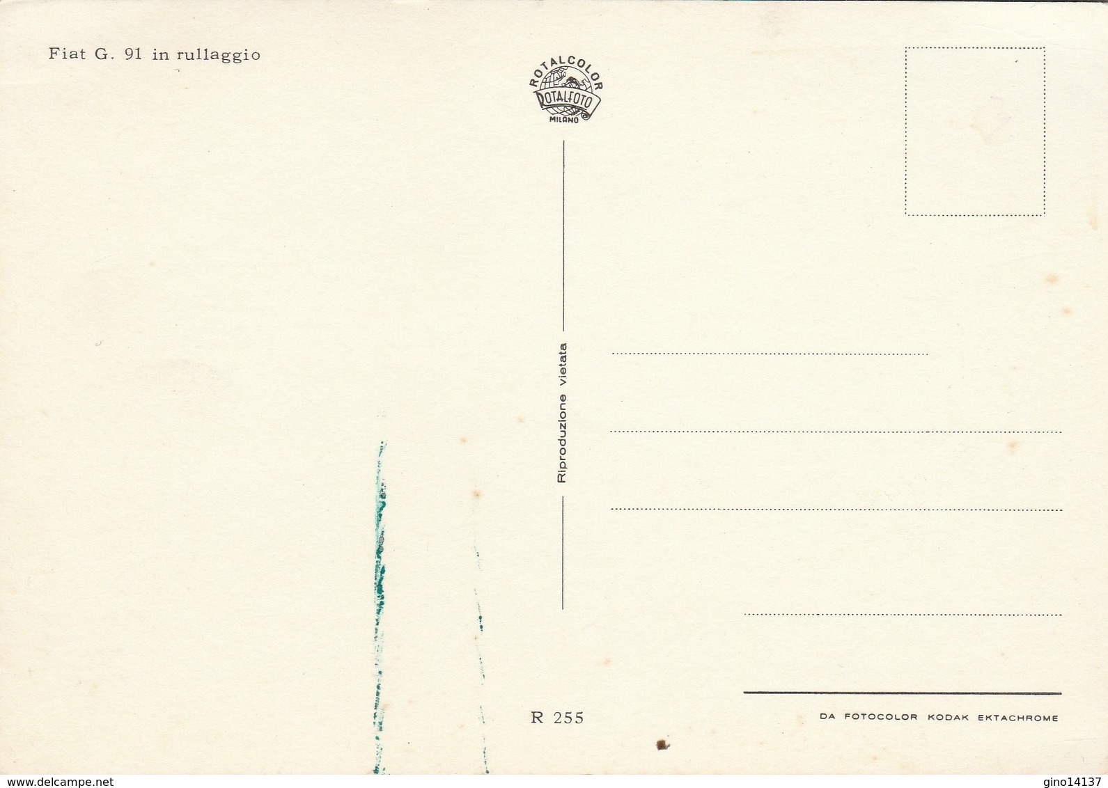 Cartolina Postale Nuova AEREO FIAT G. 91 In Rullaggio - AVIAZIONE - - Altri & Non Classificati