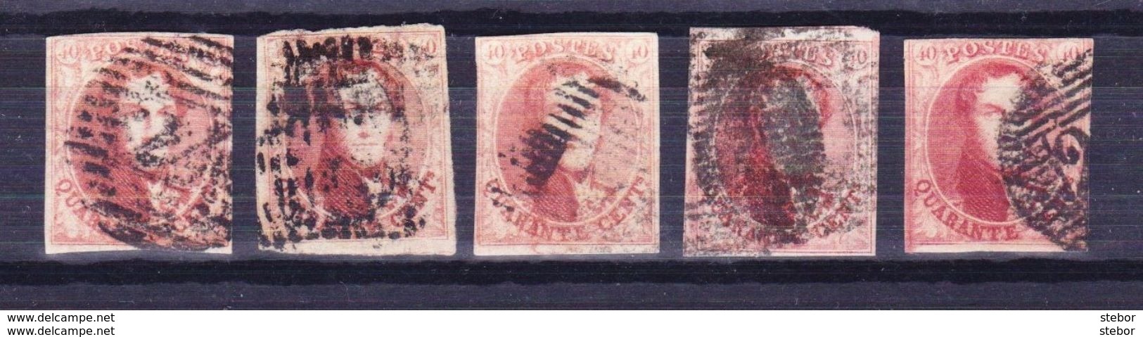 België Kleine Verzameling Medaillon Nr 40c  Rood, Zeer Mooi Lot Krt 3471 - Collections (sans Albums)