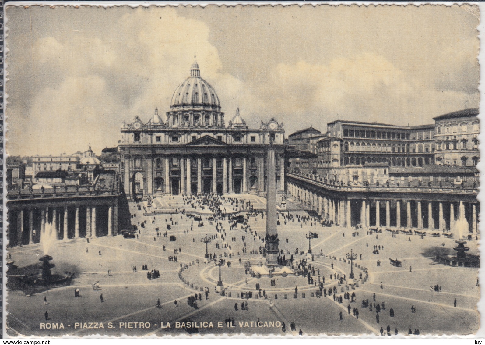 ROMA Piazza San PIETRO - La Basilica E Il Vaticano   Viaggiata 1952 - San Pietro