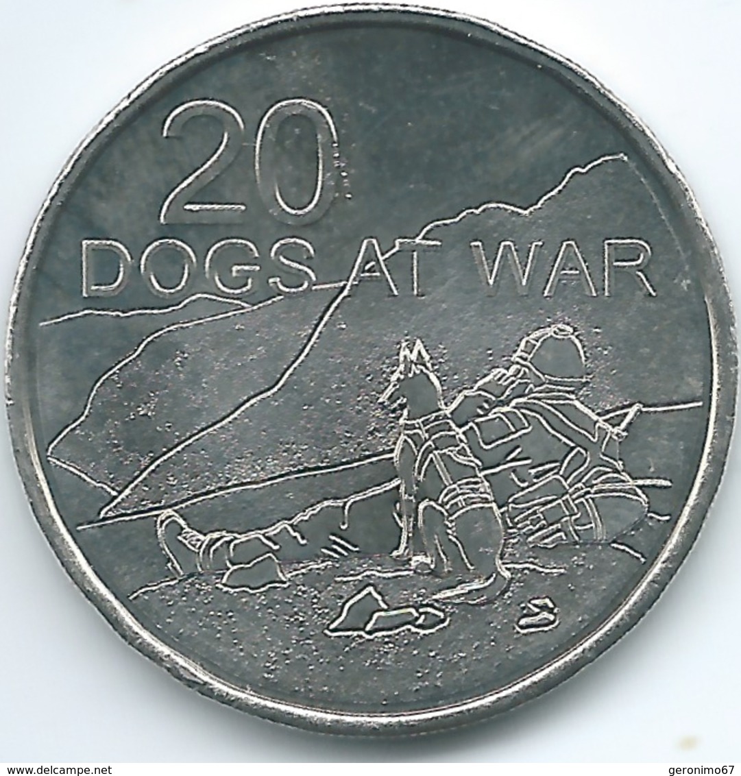 Australia - Elizabeth II - 20 Cents - 2016 - Dogs At War - 20 Cents