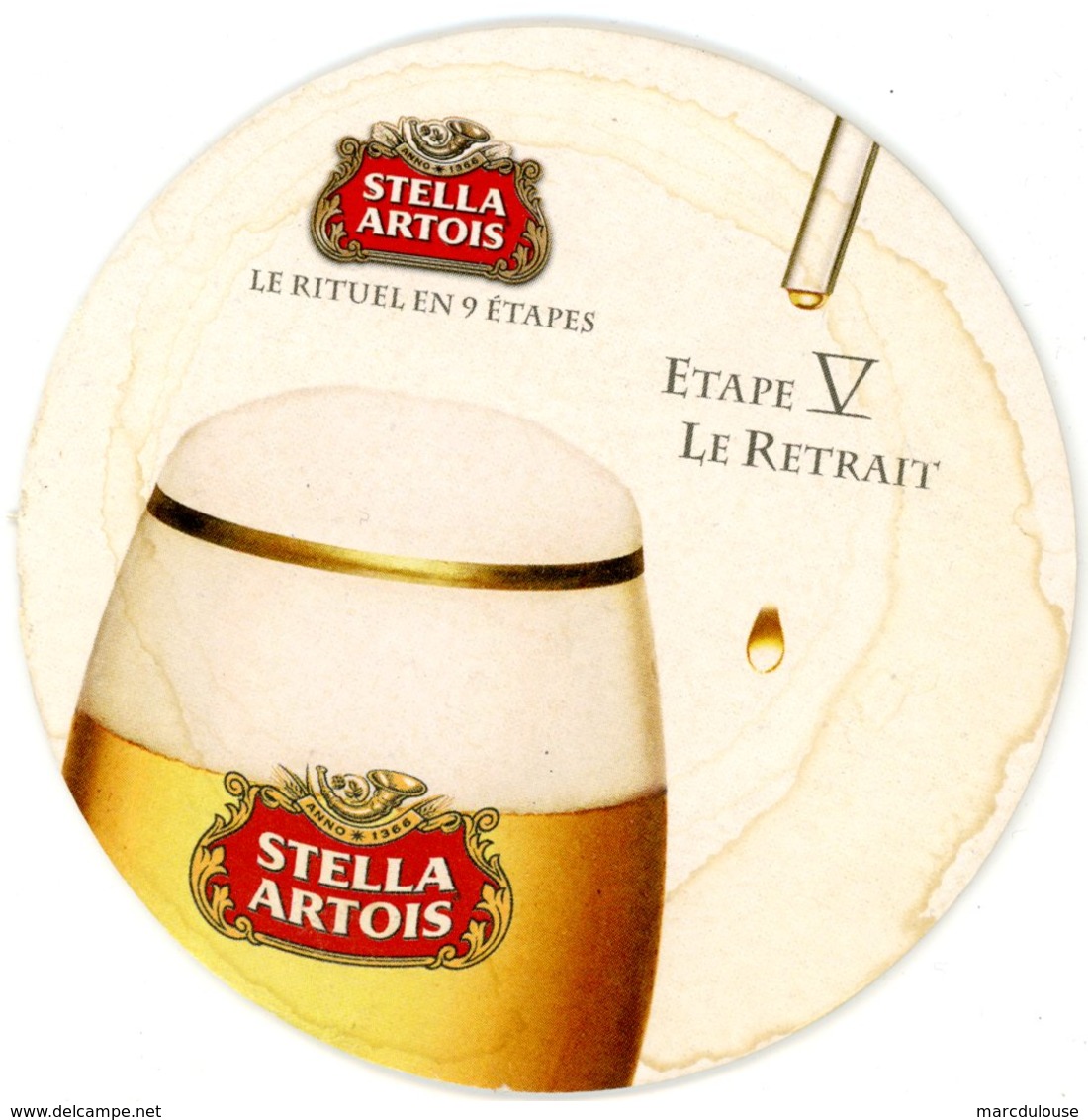 Belgium. Stella Artois. Le Rituel En 9 étapes. Etape IV. Le Retrait. - Sous-bocks