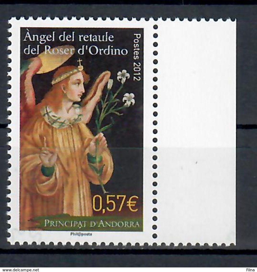 ANDORRA  FRANCESE 2012 - NATALE - ANGELO - MNH ** - Nuovi