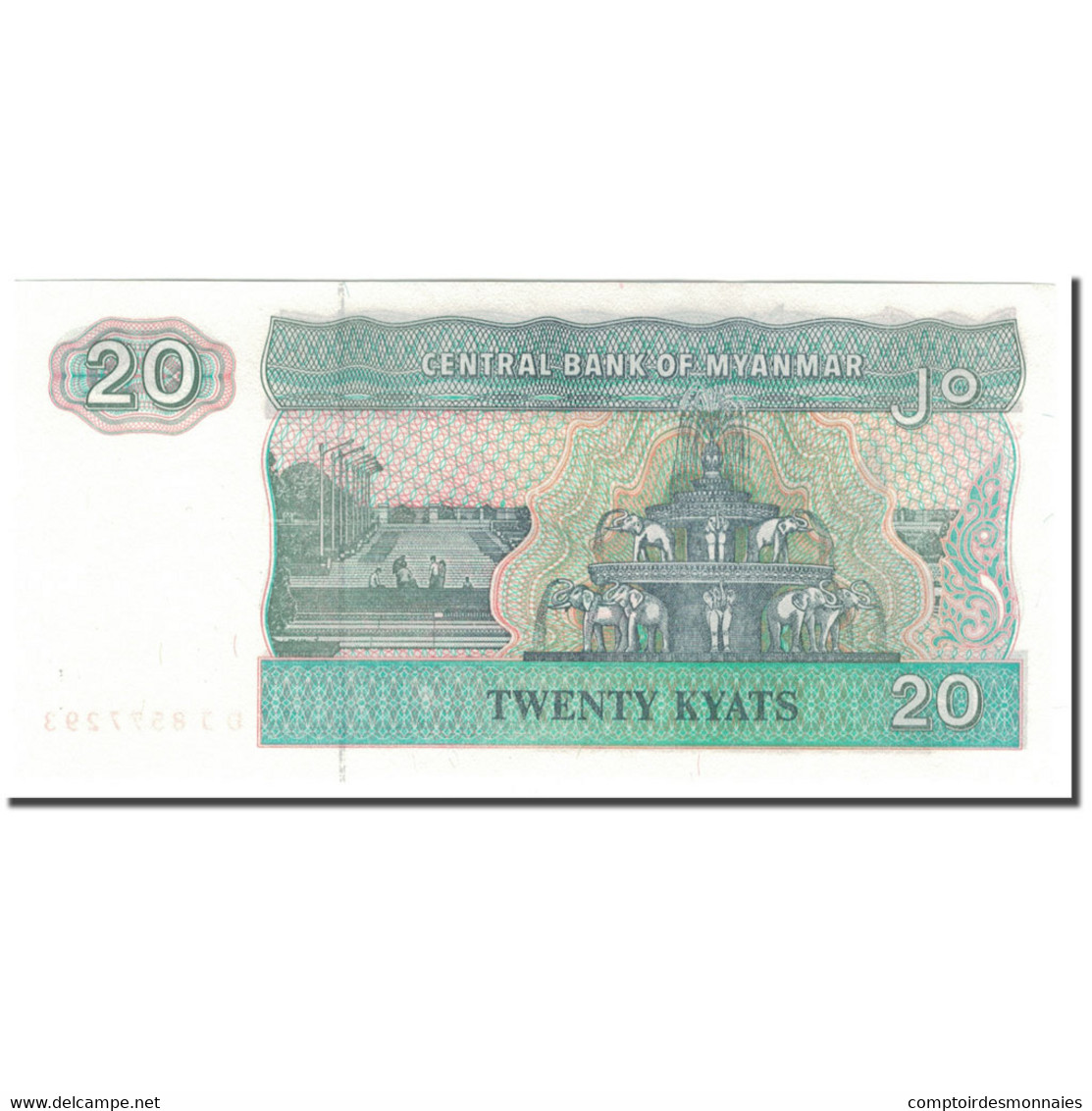 Billet, Myanmar, 20 Kyats, KM:72, NEUF - Myanmar