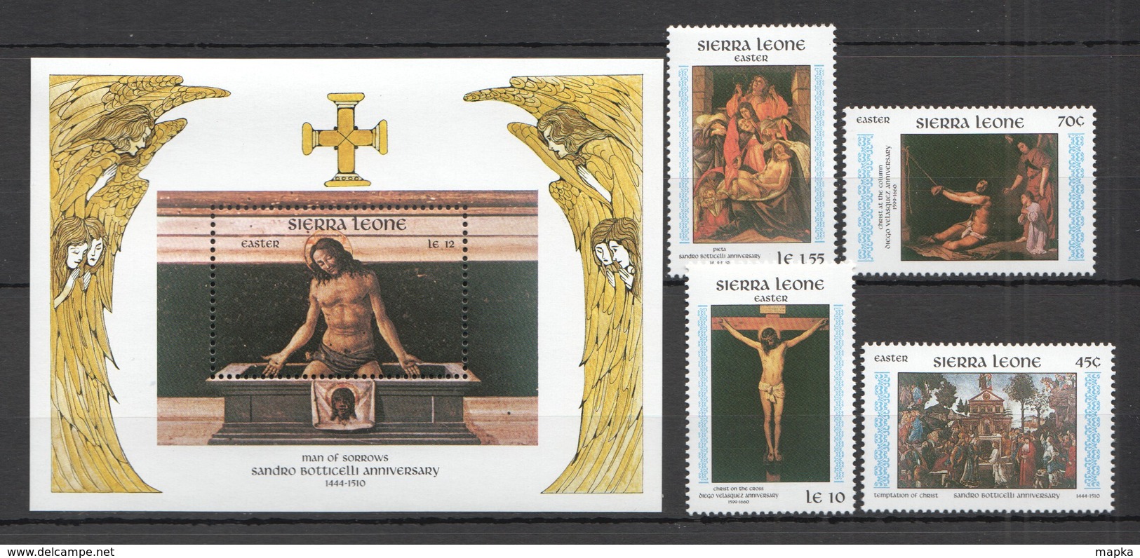 WW943 SIERRA LEONE ART PAINTINGS EASTER #813-17 MICHEL 18 EURO 1SET+1BL MNH - Autres & Non Classés