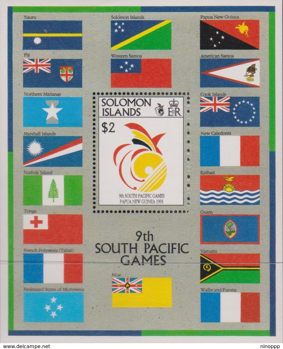Solomon Islands SG MS 702 1991 9th South Pacific Games, Miniature Sheet, Mint Never Hinged - Solomon Islands (1978-...)