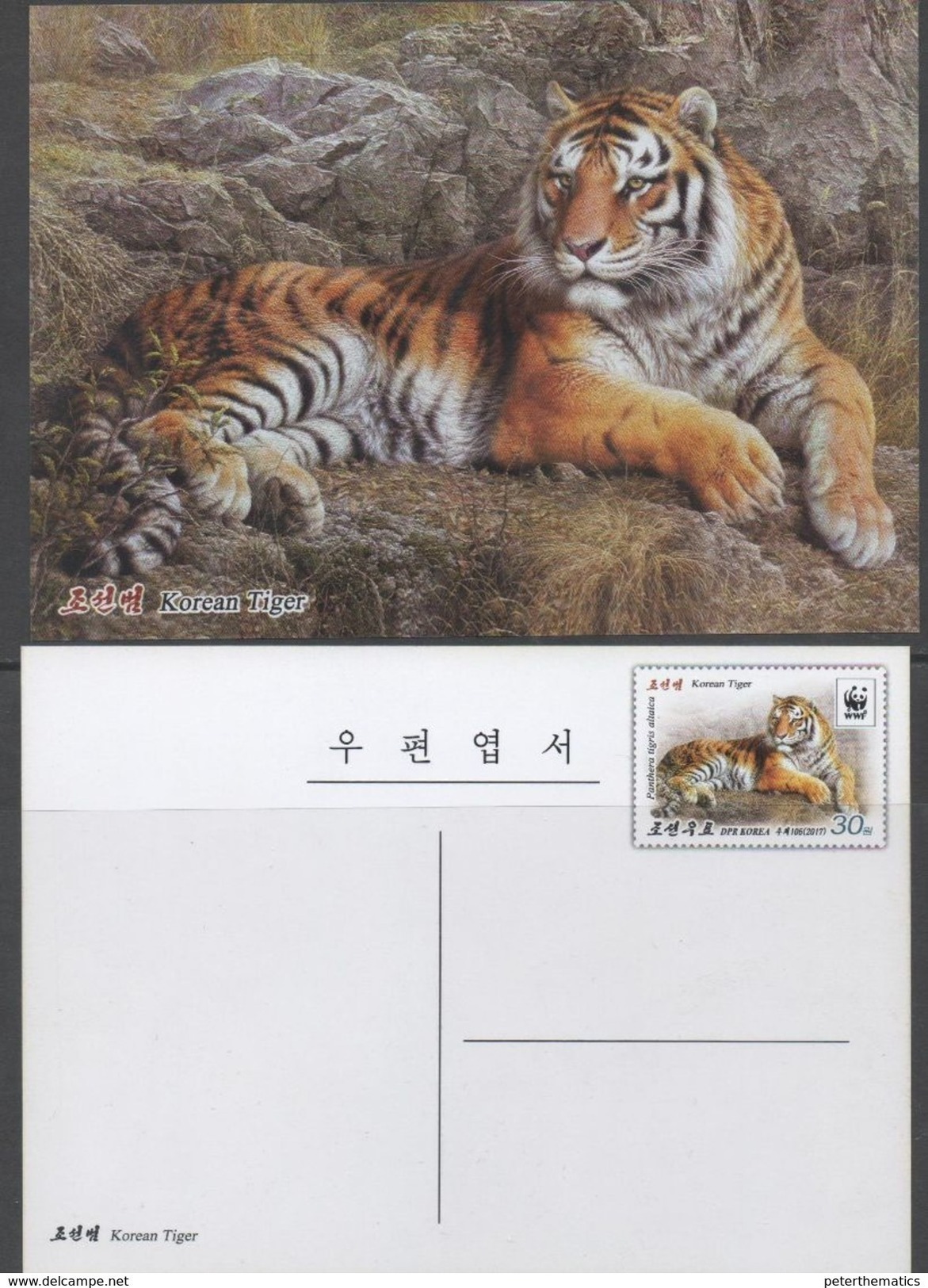 FAUNA, 2017, MINT, POSTAL STATIONERY,  WWF, TIGERS,  PREPAID POSTCARD - Unused Stamps