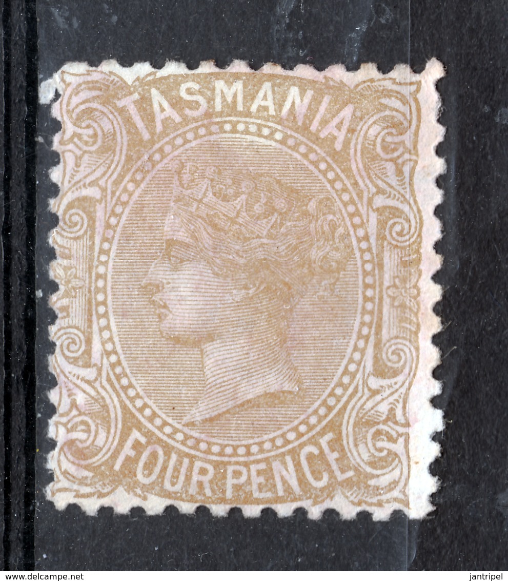 TASMANIA  1871  QV  4 P   MH  NO GUM  PERF.12  SG CAT. £350.00 - Mint Stamps