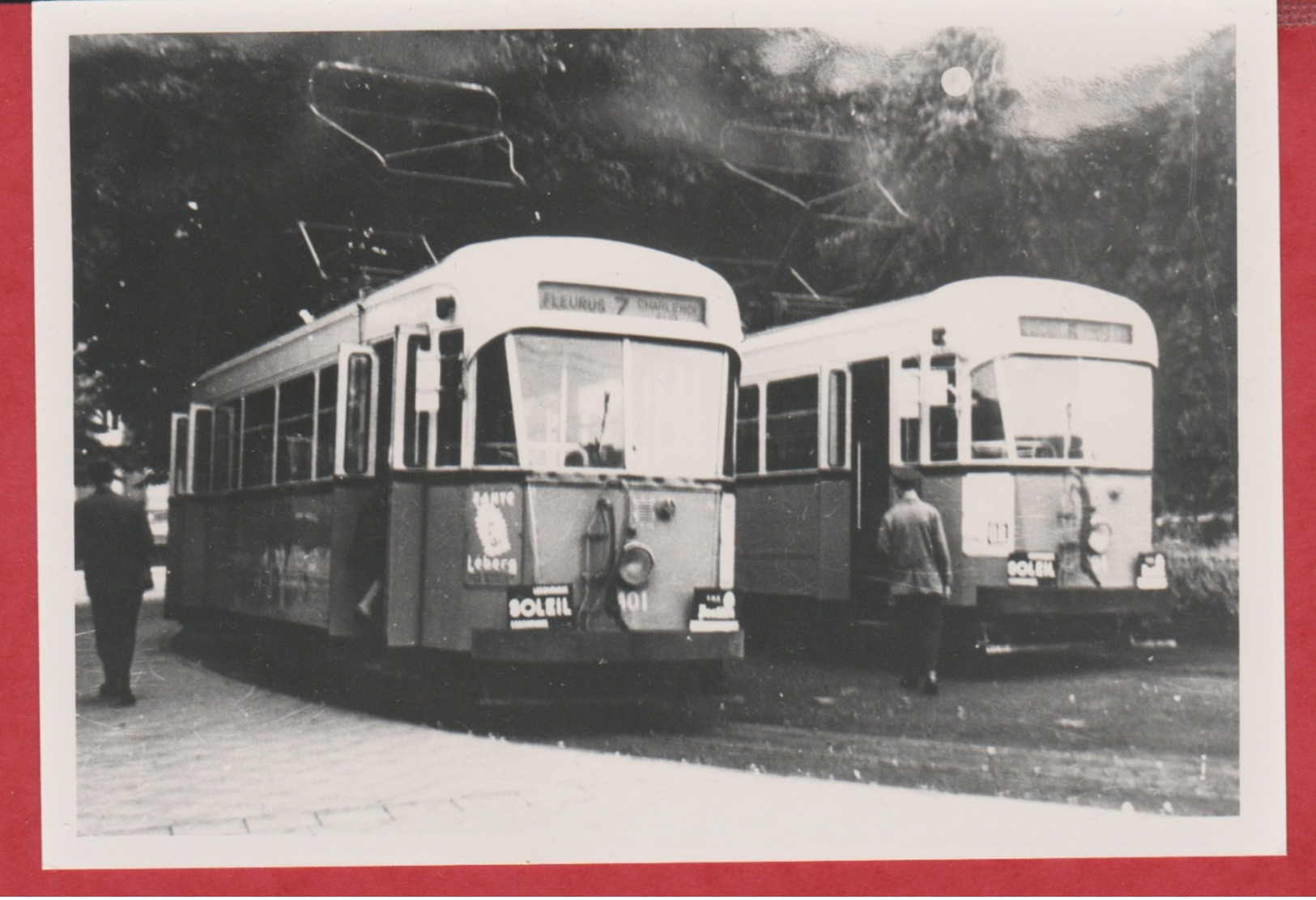 Photographie - TRAMWAY - Fleurus - Ligne 7 - Machine 401-404 - 1960 - N°  1 - Trains