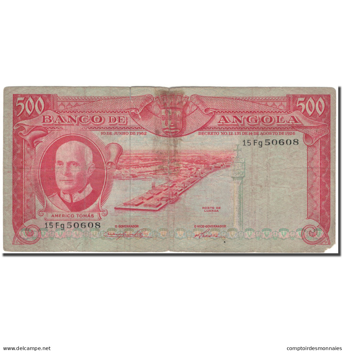 Billet, Angola, 500 Escudos, 1962-06-10, KM:95, B - Angola