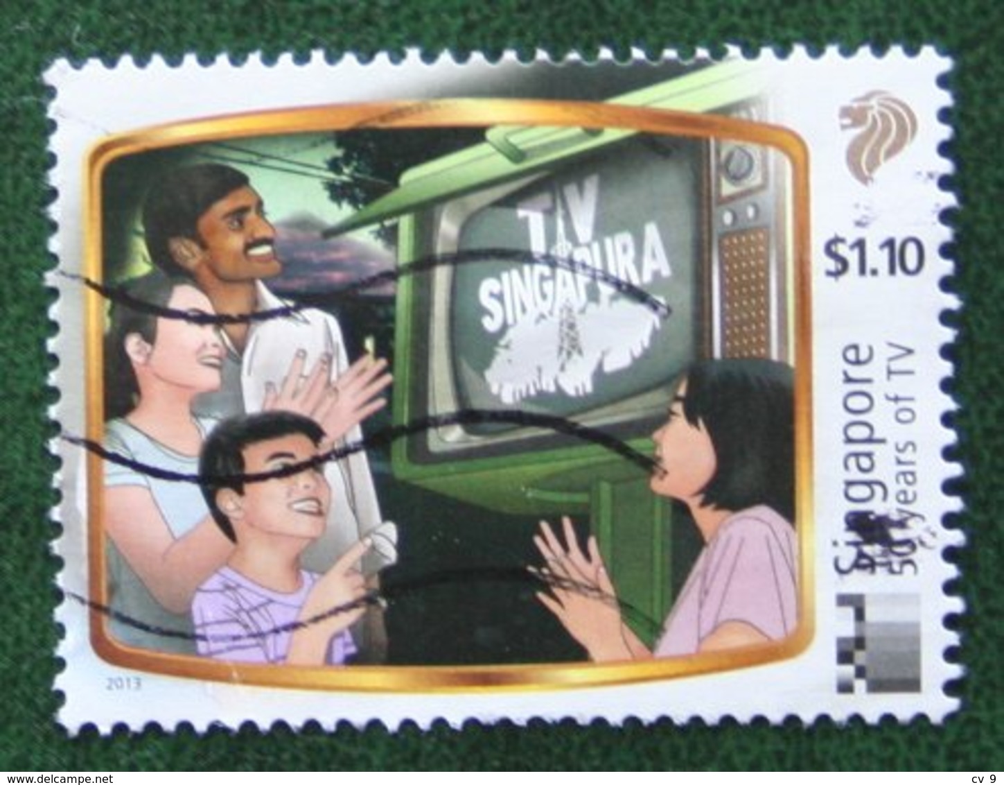 $1.10 50 Years Of TV Television Mi ? 2013 Used Gebruikt Oblitere SINGAPORE SINGAPUR - Singapur (1959-...)