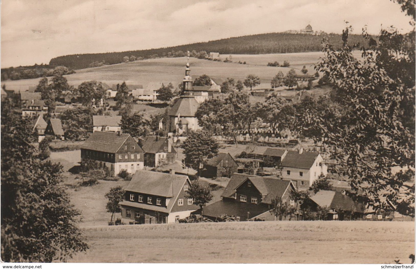 AK Seiffen Kirche Friedhof Am Reicheltberg Schwartenberg A Oberseiffenbach Hirschberg Oberlochmühle Erzgebirge DDR - Seiffen