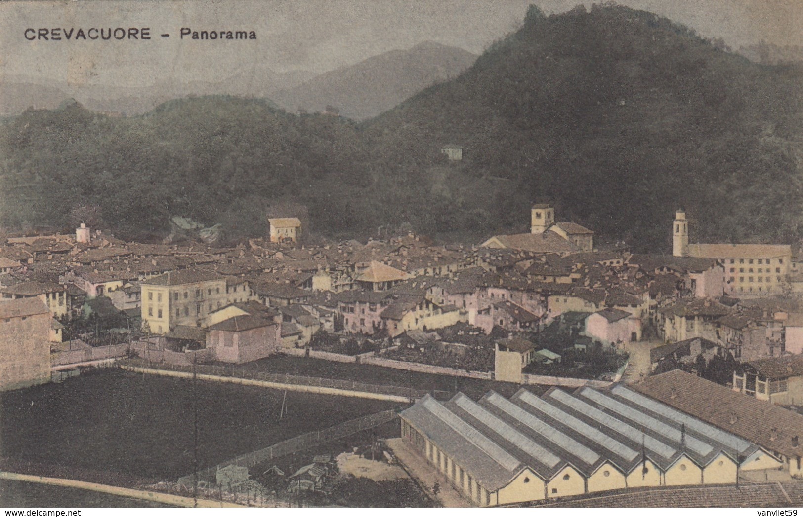 CREVACUORE-BIELLA-PANORAMA-CARTOLINA VIAGGIATA IL 18-2-1912 - Biella