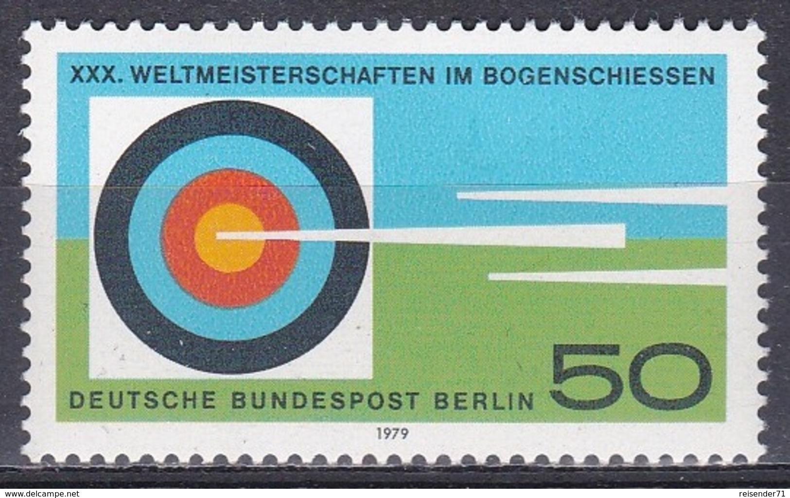 Deutschland Germany Berlin 1979 Sport Spiele Bogenschießen WM Archery Bows Arrows Zielscheibe Target, Mi. 599 ** - Ungebraucht
