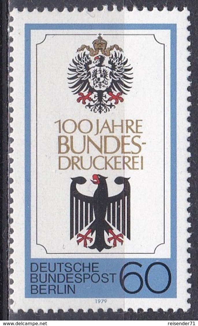 Deutschland Germany Berlin 1979 Bundesdruckerei Druckerei Printery Wappen Arms Bundesadler Reichsadler Eagle, Mi. 598 ** - Ungebraucht