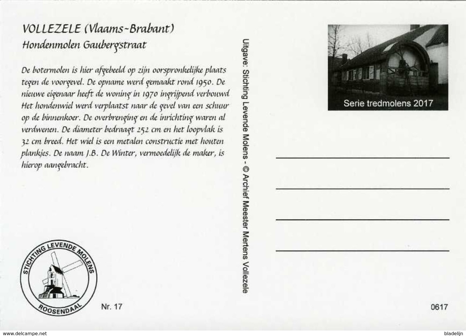 VOLLEZELE - Galmaarden (Vlaams-Brabant) - Molen / Moulin - De Hondenmolen In 1950 - Galmaarden