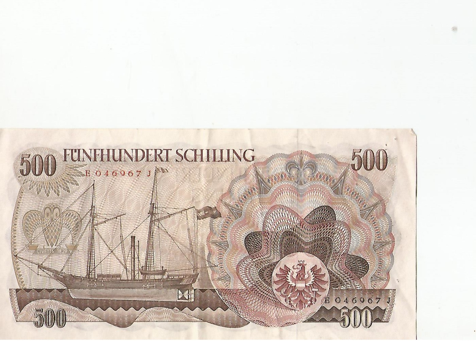 Billet De 500 Schilling 1965 - Autriche