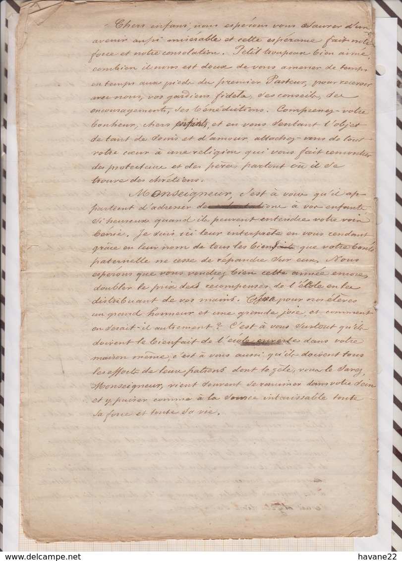 81109 VIEUX PAPIERS MANUSCRIT 1851 Rapport Sur L'oeuvre Du Patronage - Manuscritos