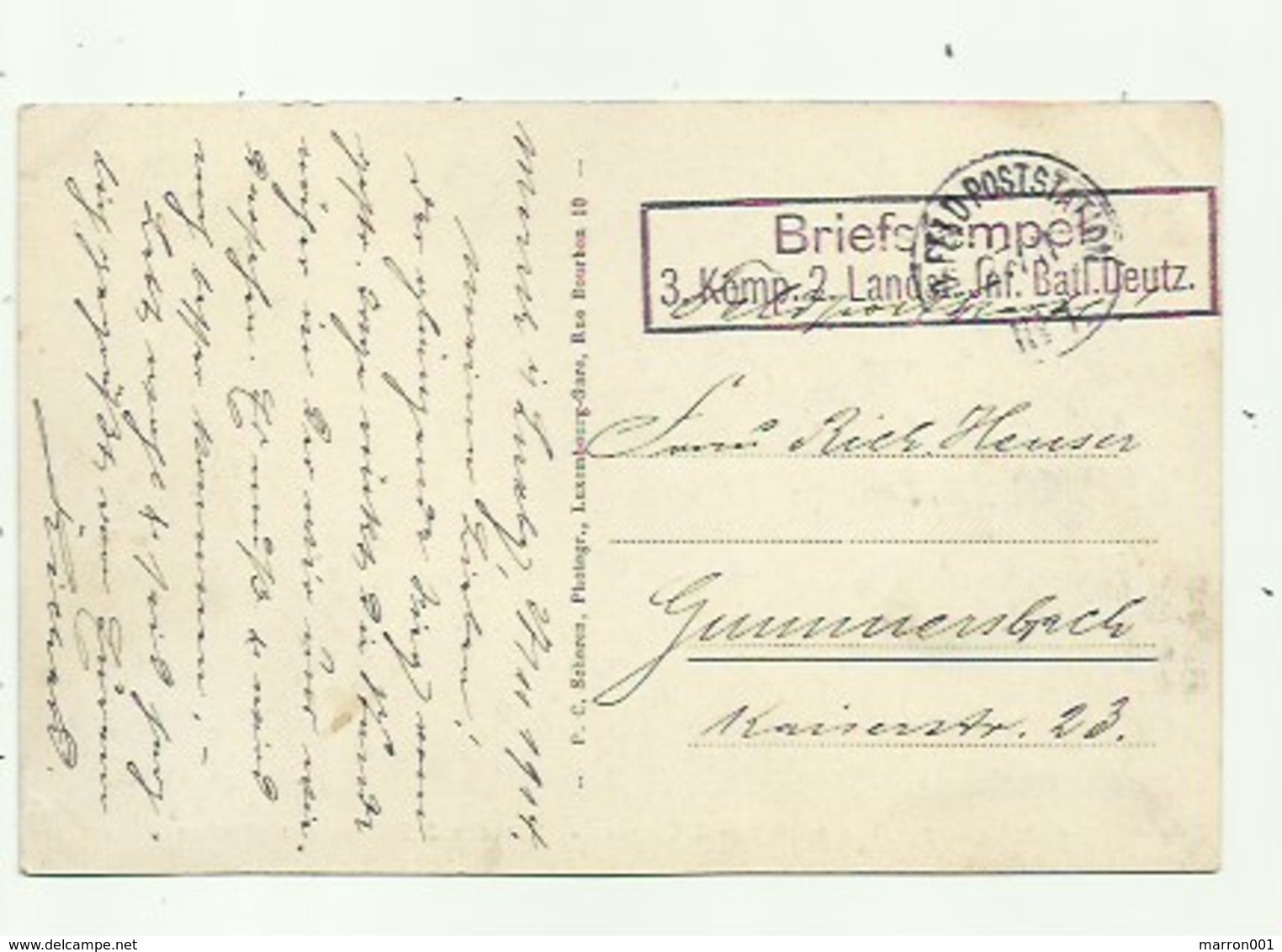 Luxembourg - - Feldpost Oorlog 1915  ( 2 Scans) - Luxembourg - Ville