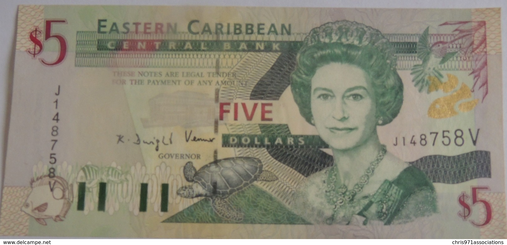 Billet Eastern Caribbean De 5 $ Neuf UNC Cote 2009: 32.50 $ - East Carribeans