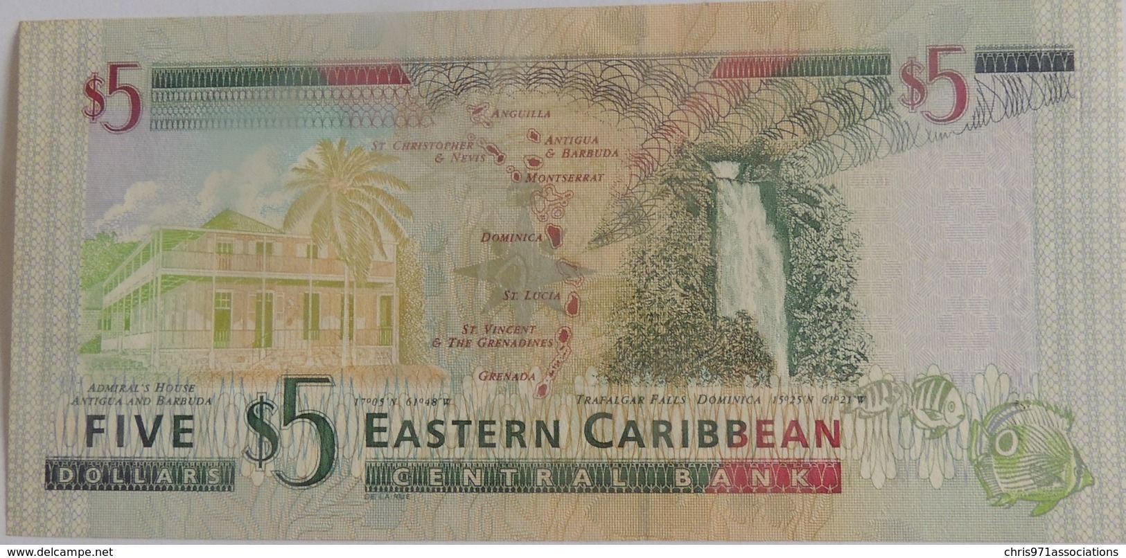 Billet Eastern Caribbean De 5 $ Neuf UNC Cote 2009: 32.50 $ - East Carribeans