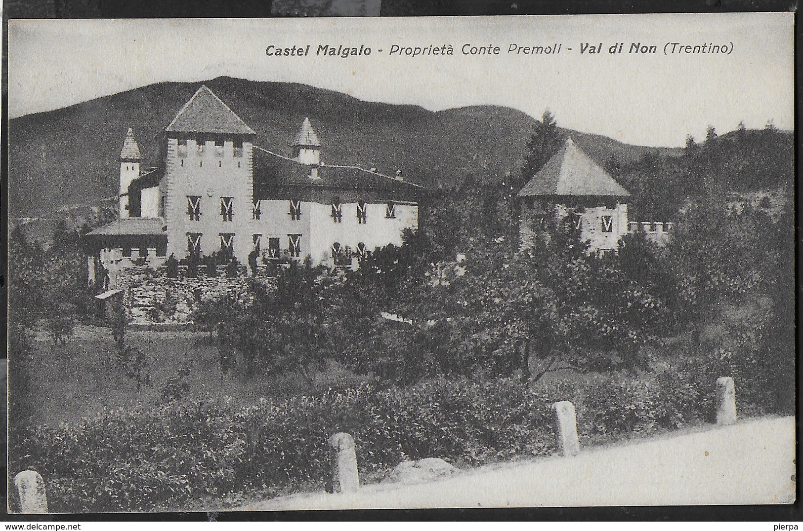 CASTEL MALGALO - VAL DI NON (TN) - FORMATO PICCOLO - FOTO ANDRIONE 1928 - VIAGGIATA DA CLES 02.09,1929 - Castelli