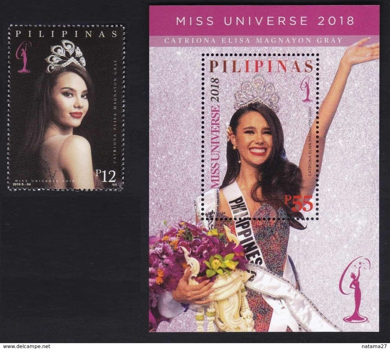 Filippine Philippines Philippinen Pilipinas 2019 Miss Universe Catriona Gray 12p. Singles + 55p. SS - MNH** (see Photo) - Filippine