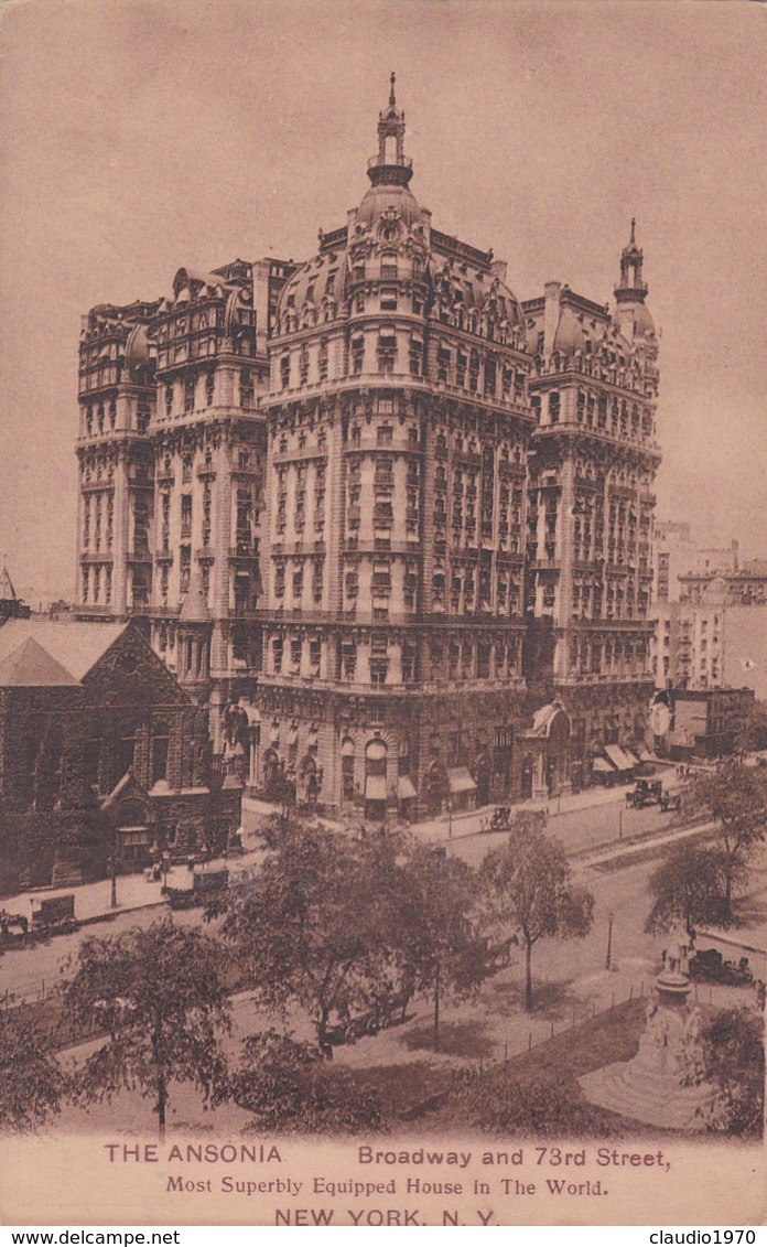 CARTOLINA - POSTCARD - STATI UNITI - NEW YORK - BROADWAY AND 73 STREET - THE ANSONIA - Broadway