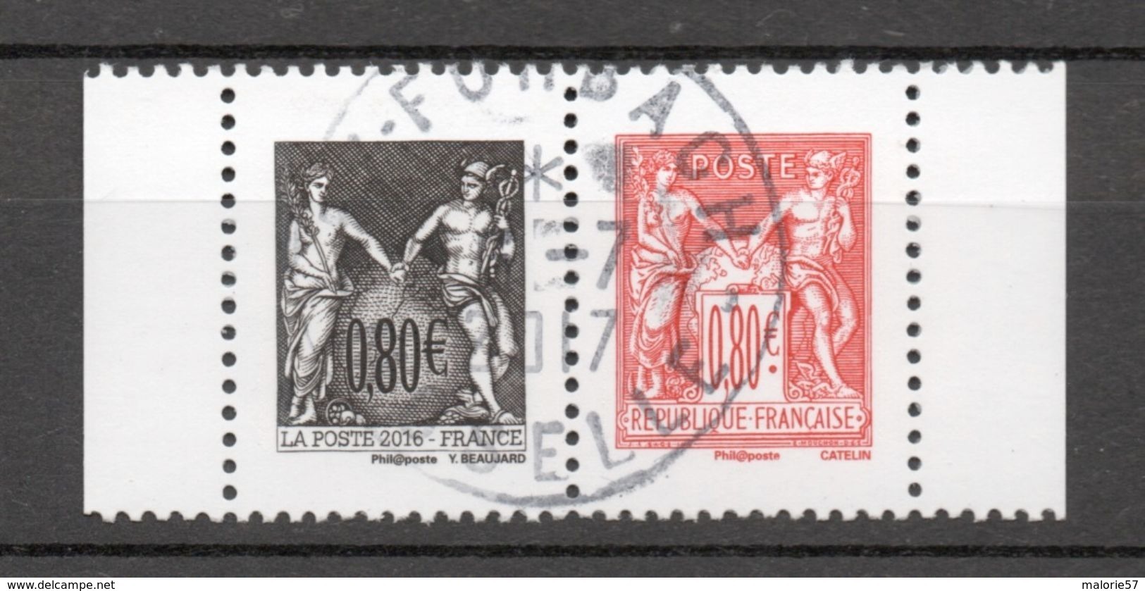 FRANCE 2016   - Salon Philatélique D'automne - 140 Ans Du Type Sage  2 TP Oblitéré Cachet Rond - Oblitérés