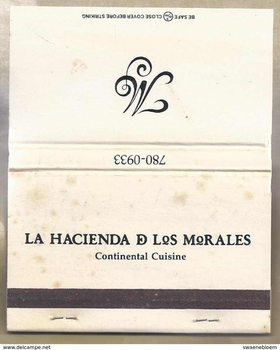 Matchbook.- LA HACIENDA D LOS MORALES. HOUSTON.. Pochette D'Allumettes. Lucifer Mapje. - Luciferdozen