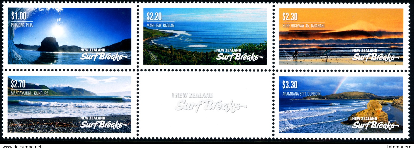 NEW ZEALAND BEST OF 2017, Reward Points SURF BREAKS BLOCK Of 5v** - Nuovi