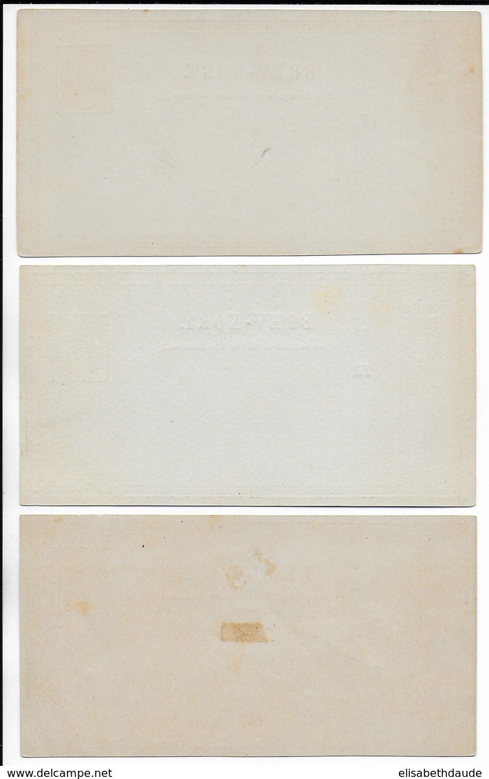 DANMARK - 1875 - CARTE ENTIER POSTAL Mi Nr. P9  (3 TYPES - VARIETES Du "6") - Entiers Postaux